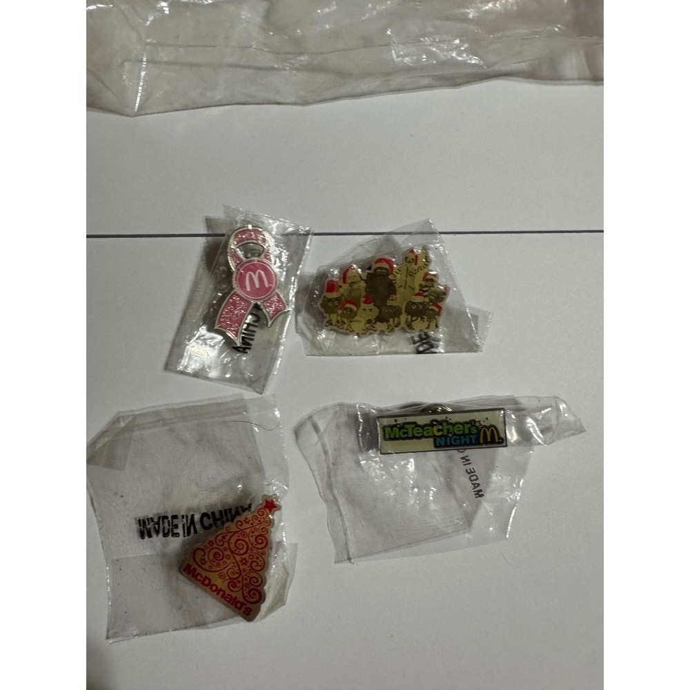 McDonalds Employee Pin Lot McTeachers Night Pink Ribbon Holiday Grimace 4pc